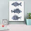  «Blue Fish 2» par Emma Scarvey, art mural sur toile, 12 po x 16 po