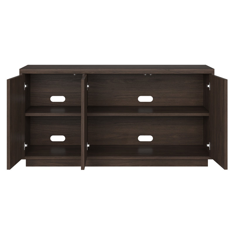 Kelsey Rectangular Fluted TV Stand for TV's up to 55" in Alder Brown, Alder Brown