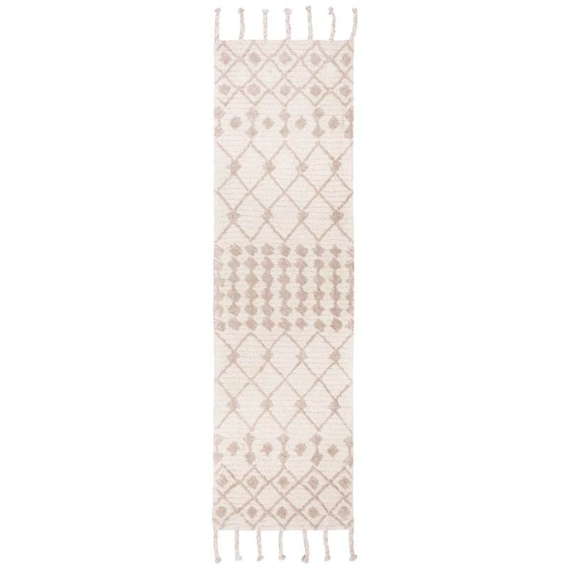 Aitkin Hand-Tufted Wool Ivory/Beige Area Rug, Runner 2'3" x 8'