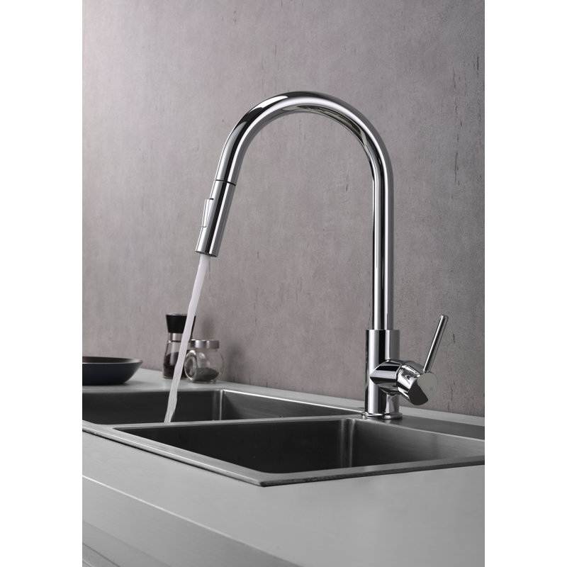 Robinet de cuisine à poignée simple Olivi, Chrome