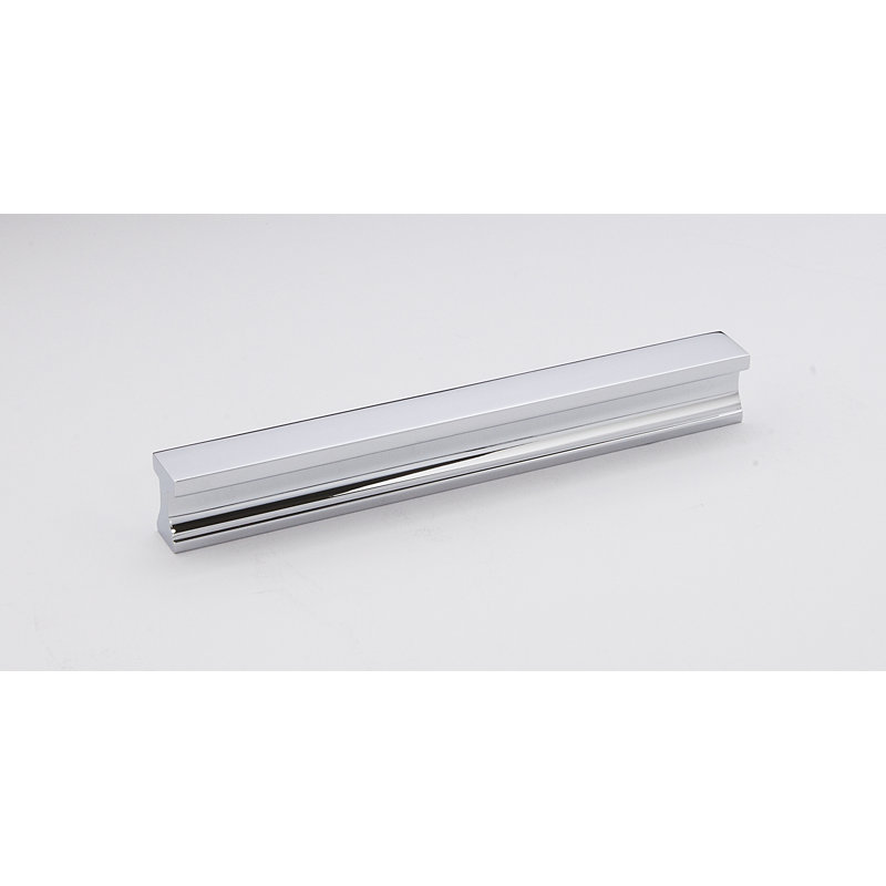 Linear 6" Center to Center Finger pull, Polished Chrome, 8"