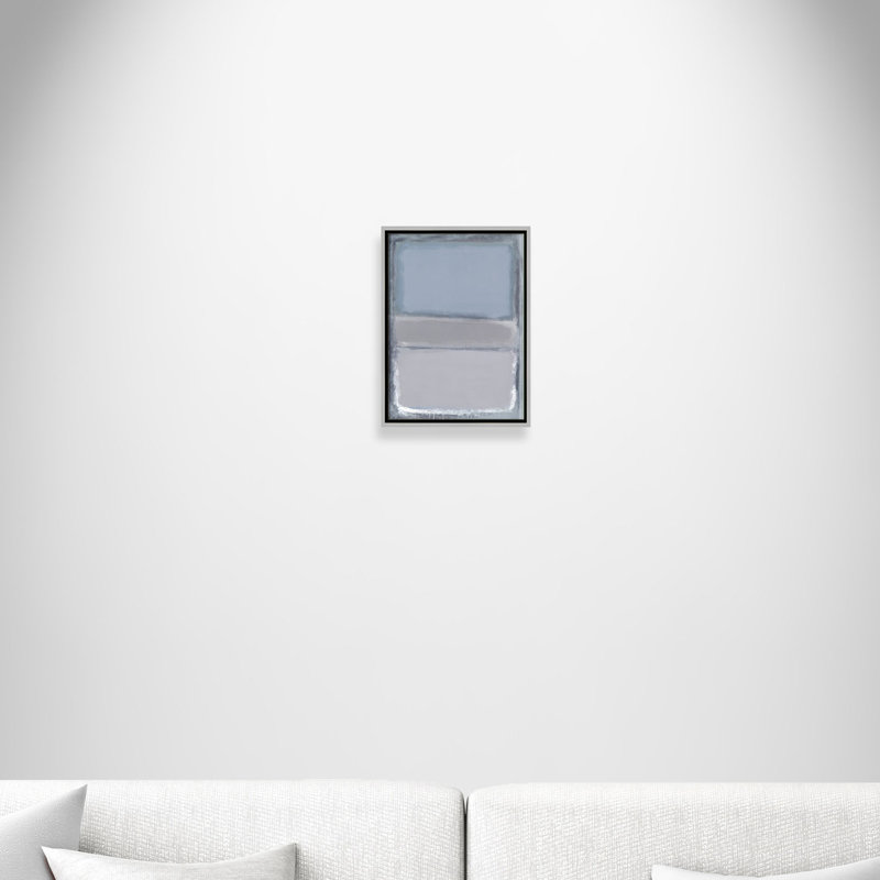 Thora Morning Dew 1 - cadre flottant, peinture sur toile, H 16 po x l 12 po x P 2 po, Argent argent