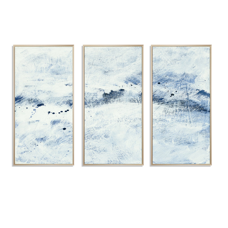 «Blue Wipe Out - Farmhouse», ensemble d'art mural sur toile encadré, H 32 po x l 48 po x P 1 po, Brun