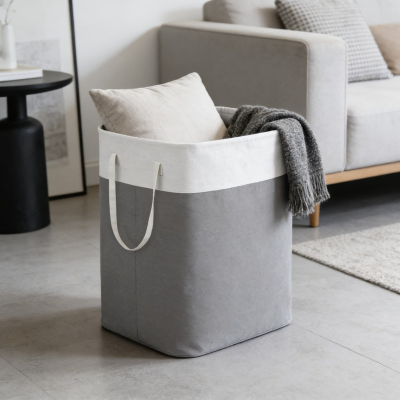 Large Capacity Foldable Fabric Laundry Hamper With Long Handles For Home, Dormitory Or Commercial Use - Multi-Purpose Storage Bin For Clothes And Household Items
