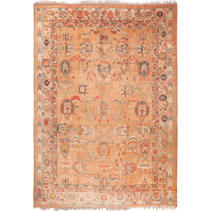 One-of-a-Kind 9'7" X 14' Before 1900 Area Rug in Brown/Orange/Blue