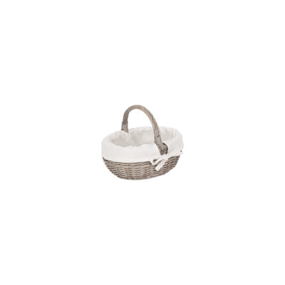 Wicker Lined Bathroom Shopper Basket