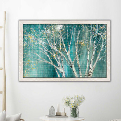 «Blue Birch Horizontal» par Julia Purinton - reproduction de cadre photo