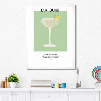 Straight Up Daiquiri Cocktail - Art mural salon de cocktails