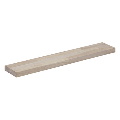 Unfinished Hevea Prong Floating Shelf