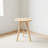 Round Accent Side Table with Wood Frame