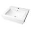 Lavabo de salle de bain rectangulaire blanc avec trop-plein
