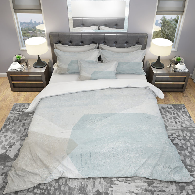 Grey and White Collage II - Modern & Contemporary Duvet Cover Set - Microfiber Polyester, Twin Duvet Cover + 1 Sham
