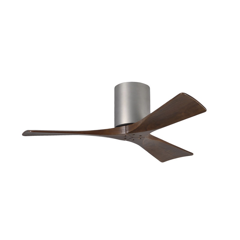 Ventilateur de plafond à 3 pales Olivier, Nickel brossé, Ton noyer, 42"