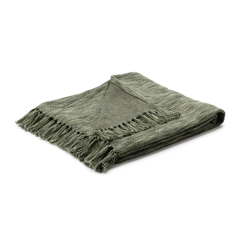 Sharma Hand Woven Throw Blanket, Green