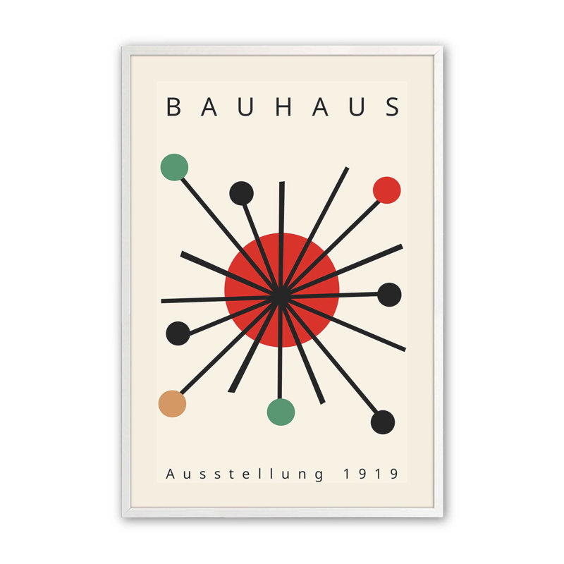 Éclat audacieux du Bauhaus, Cadre simple blanc opaque, H 17 po x l 13 po