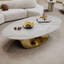 Table basse ovale en faux marbre-420256