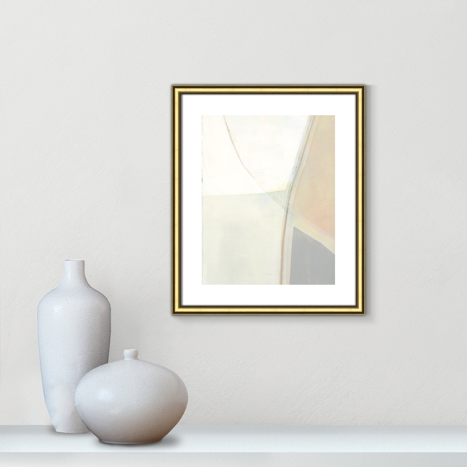 In Neutral II - Painting Print, Gold Framed Paper, 19" H x 16" W x 0.88" D