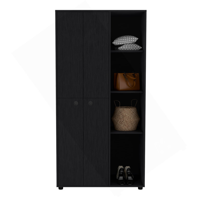 Armoire Boise, chambre à coucher, noir, Noir