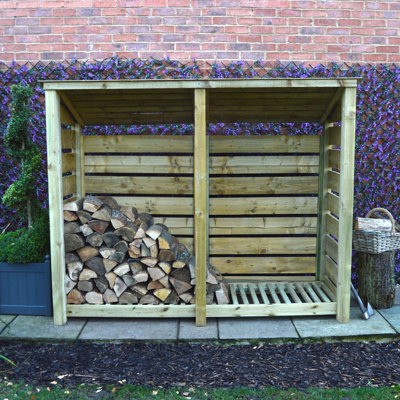 Troutville 230cm W x 74.5cm D Solid Wood Log Store