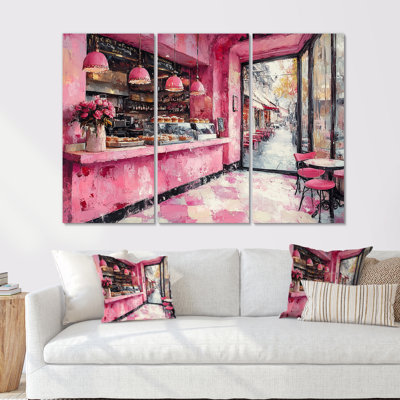 Ensemble de décoration murale rose pâtisserie paradisiaque accentuée de noir