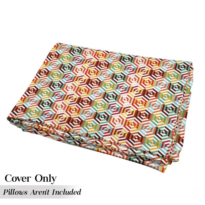 Housse de coussin hexagonale pour l'extérieur Cubes, H 2 po x l 36 po x P 88 po
