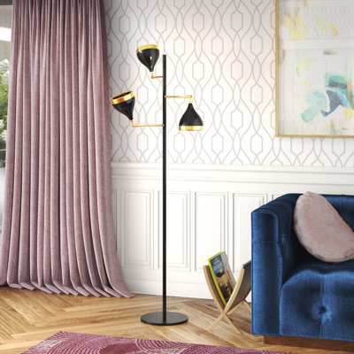 Albie 163cm Black/Gold Tree Floor Lamp