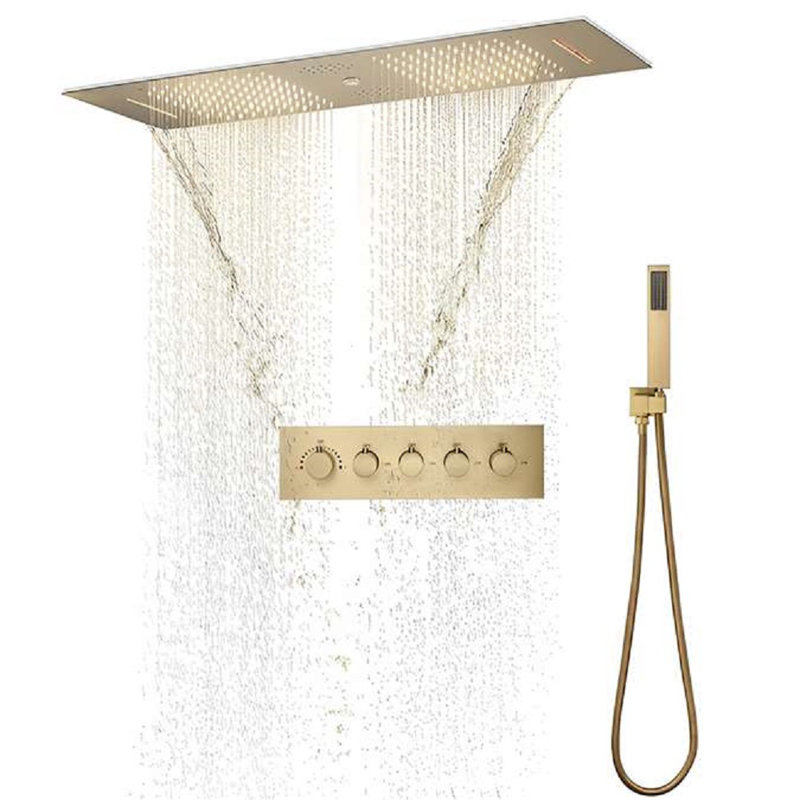 Système de douche encastrable thermostatique encastré à panneau tactile BathSelect Genoa