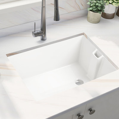23.6" L X 18" W Ceramic Kitchen Sink White - Scratch And Stain , Efficient Cleaning In Structure