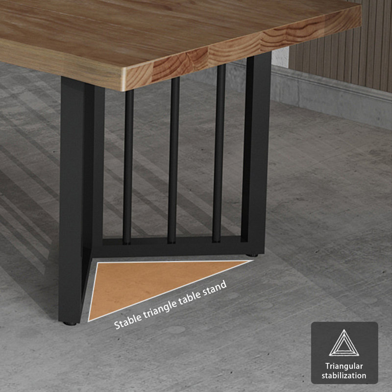 Nut-Brown Rectangular Solid Wood Dining Table, 29.53"H x 86.61"L x 35.43"W