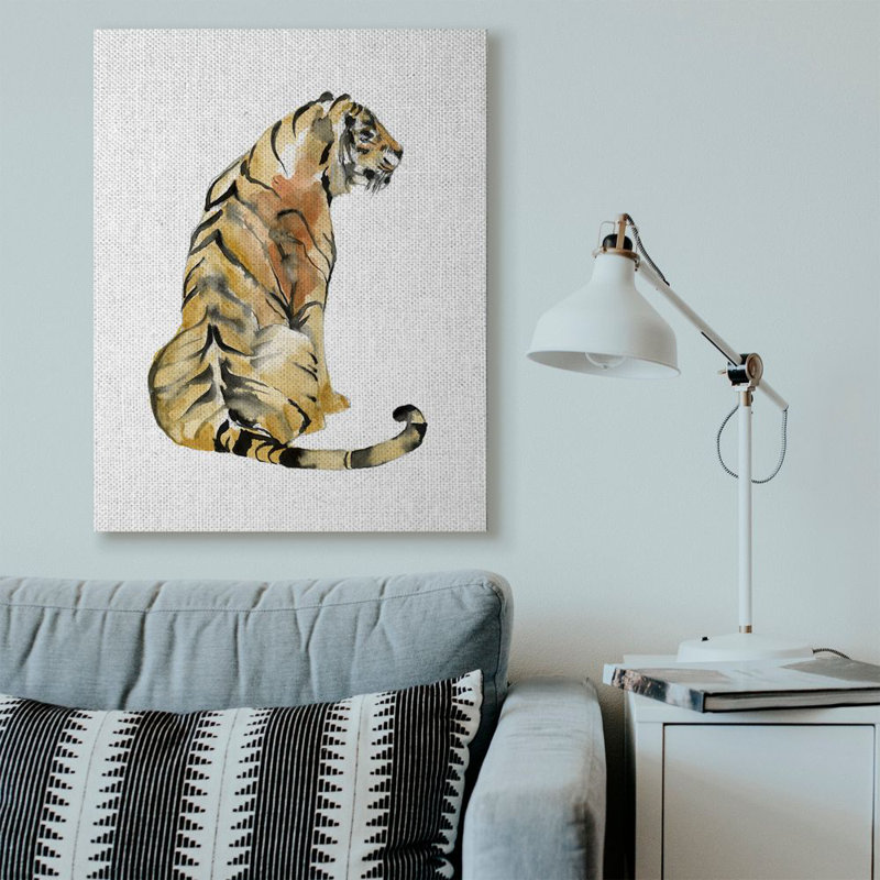 «Tiger Posture Animal», reproduction d'art, H 36 po x l 48 po x P 1,5 po, Toile tendue