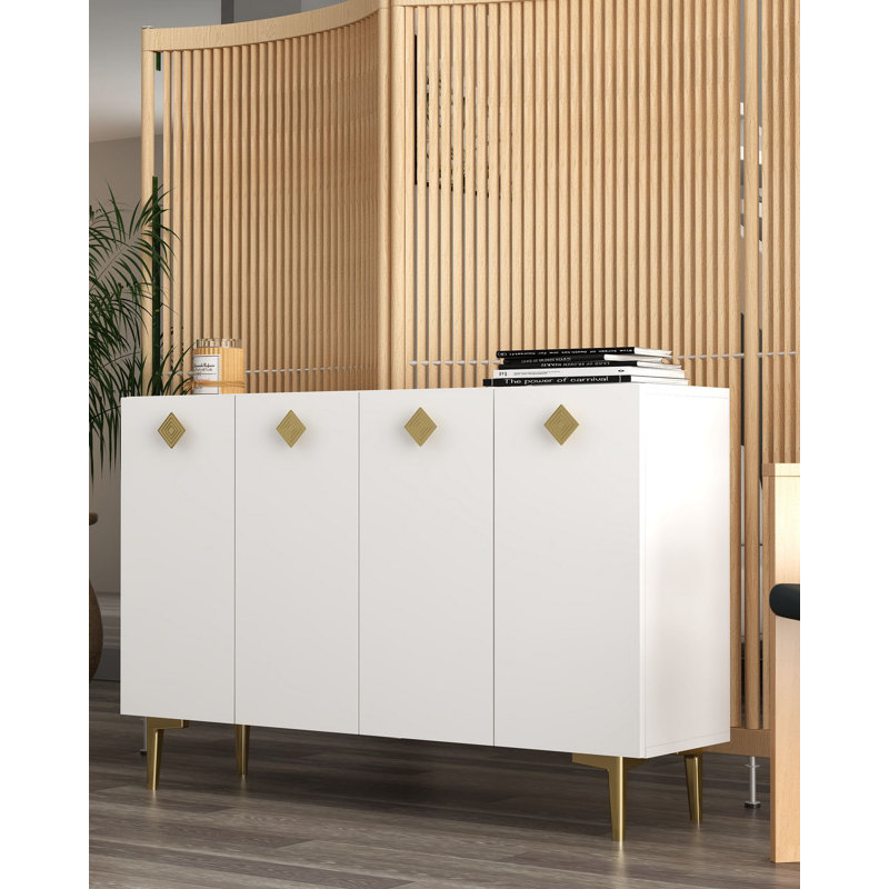 Console, Blanc / Doré