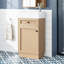 Meuble-lavabo de 18,5 po de style rustique avec lavabo en résine réversible, fabrication d'armoire, tablette intérieure réglable pour un rangement personnalisé, poignées élégantes en alliage de zinc, surface en grain de bois, conception à fermeture en douceur