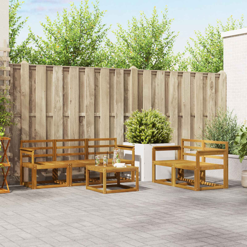 Vidaxl Outdoor Sofa Set Solid Acacia Wood Sectional Garden Furniture Modern