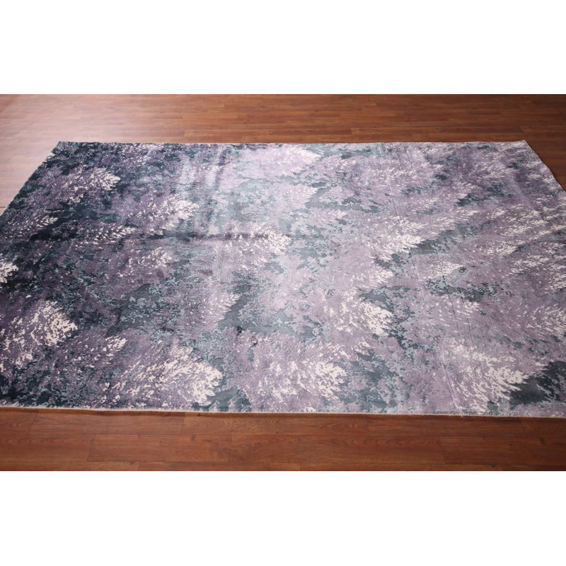 Tapis indien contemporain en laine 6x9