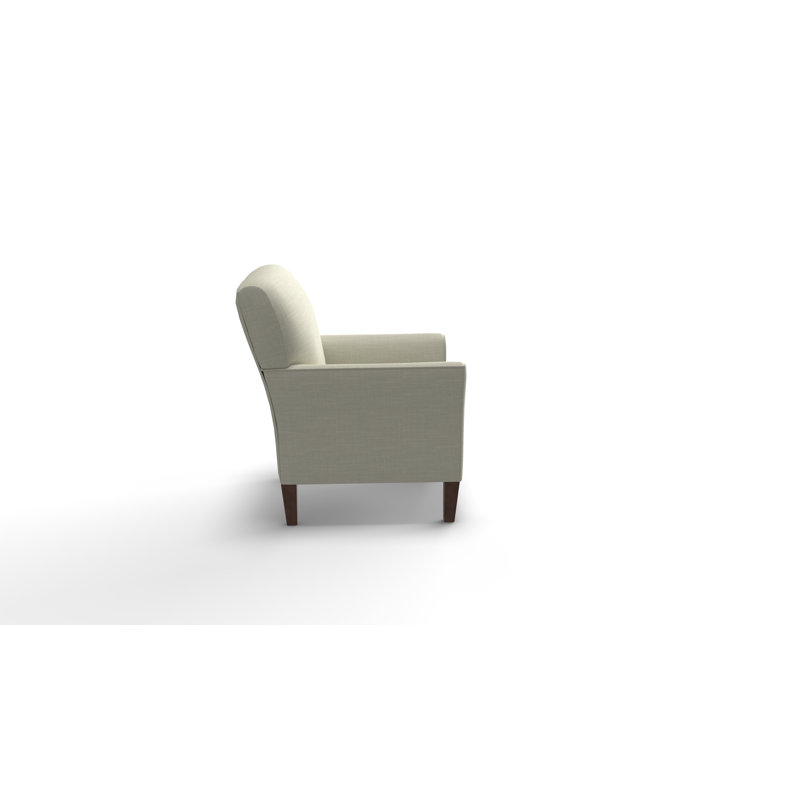 Fauteuil de 33 po de large Shirleyann, Noyer foncé, Mélange de polyester ivoire