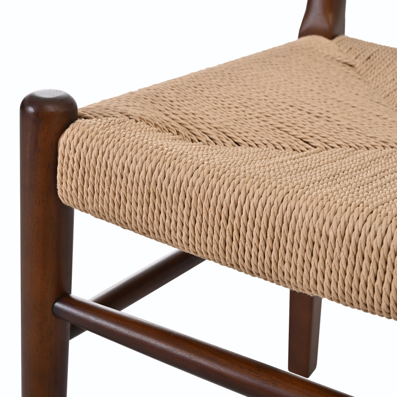 Luma Modern Farmhouse Woven Rubberwood Dining Chair with Handcrafted Paper-Cord Seat