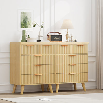 Commode 5 tiroirs cannelée