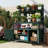 Topmax Potting Bench With Hutch, 50.2" Solid Fir Wood Garden Workstation, Large Countertop, 2 Shelves, 2 Cabinets, 3 Side Hooks, Outdoor Planting Table For Gardening-124923923