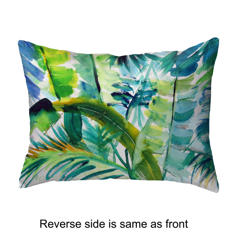 Floral Outdoor Reversible Throw Pillow, 11" x 14"