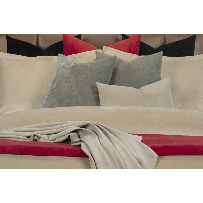 Mixology Velvet Bed Cap Comforter Set with Sewn Corners, California King, Parchment