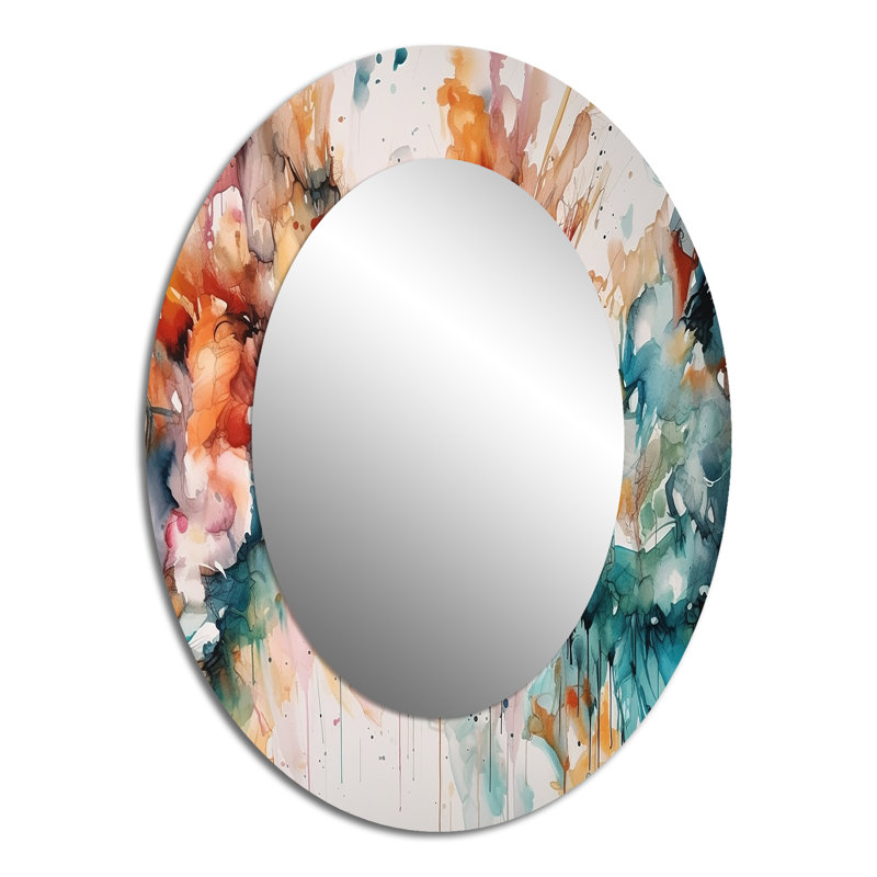 Captivating Boho Dance III - Large Oval Wall Mirror On Metal, 40" x 30"