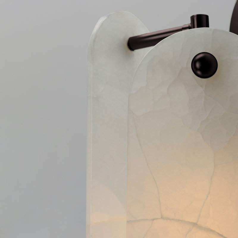 Megalith 1 - Light Armed Sconce, Brushed Bronze/White