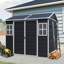 Remise de rangement extérieure en résine 8 x 6 pi imperméable avec plancher, deux fenêtres et une porte verrouillable-121324806