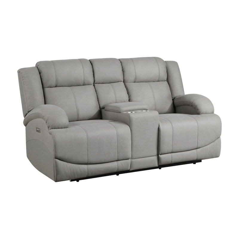 Quisean 70.5'' Upholstered Power Reclining Loveseat, Grey