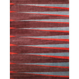 Gammon Geometric Area Rug in Eggplant/Sky Blue/Coral Red