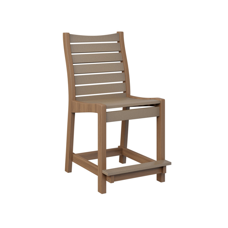 Bristol Outdoor Bar Stool, Weatherwood, Antique Mahogany