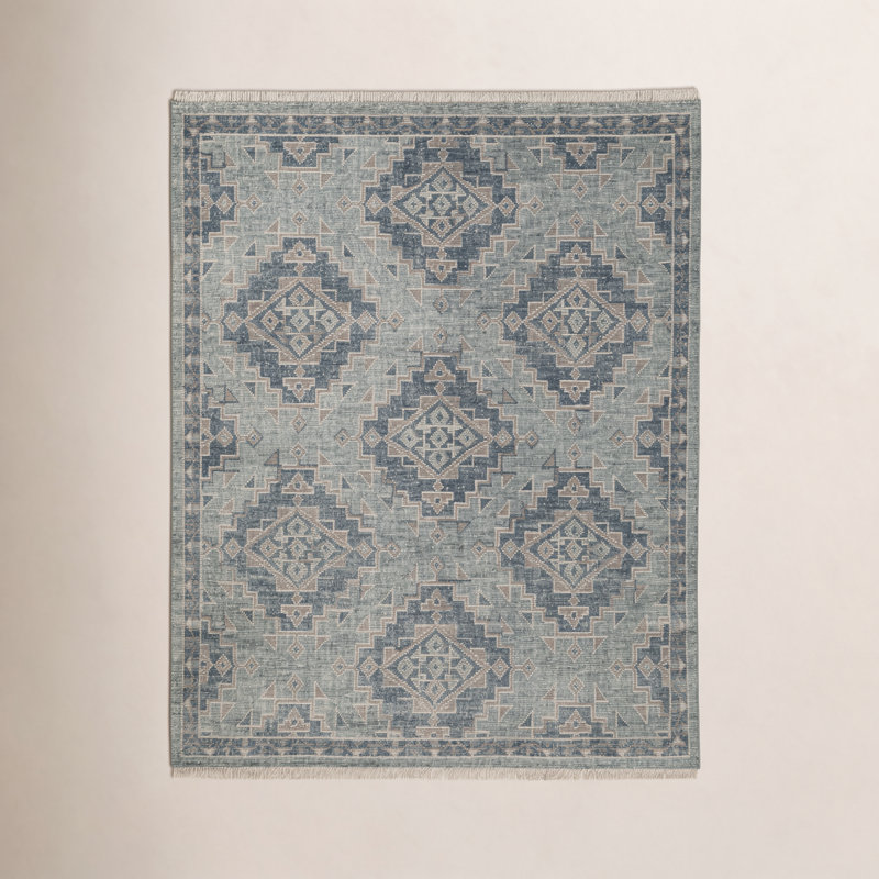 Tapis en laine noué à la main Maeve Whitley, Rectangle 7 pi 9 po x 9 pi 9 po