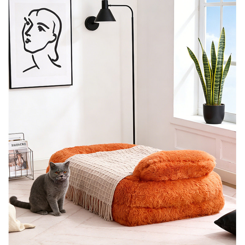 5-Position Adjustable Convertible Dog Bed, Orange