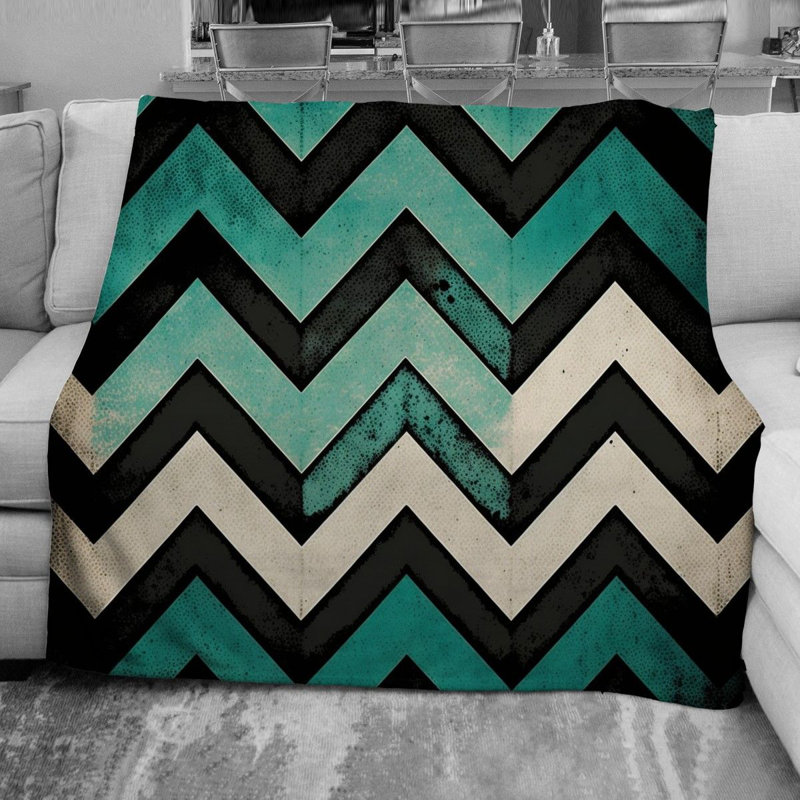Chevron Stripes Fleece Throw