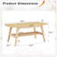 Table basse en bois massif - Table centrale en bois à 2 niveaux avec tablette de rangement pour salon, appartement et bureau